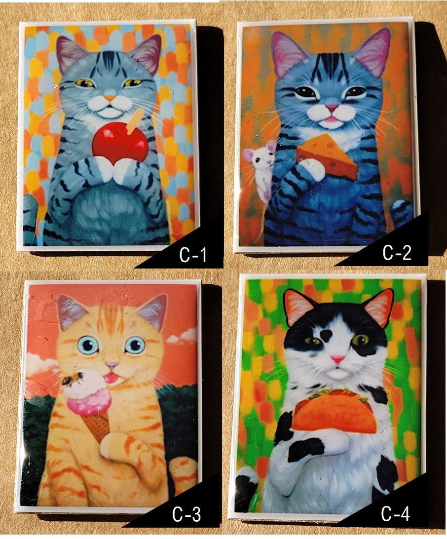 Rectangular Cat Art Magnet